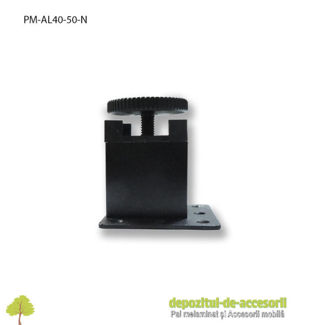 Picior mobilier H50mm profil pătrat 40 x 40mm, negru
