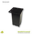 Picior mobilier H80mm profil pătrat 40 x 40mm, negru