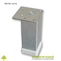 Picior mobilier H120mm profil pătrat 40 x 40mm, aluminiu, reglabil