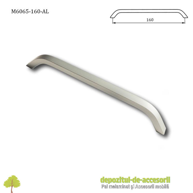 Mâner mobilier Aluminiu M6065 160mm Satinat