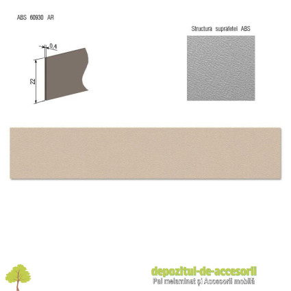 Cant ABS Capuccino 22mm x 0,4mm pentru pal melaminat D126 PS14 Kastamonu