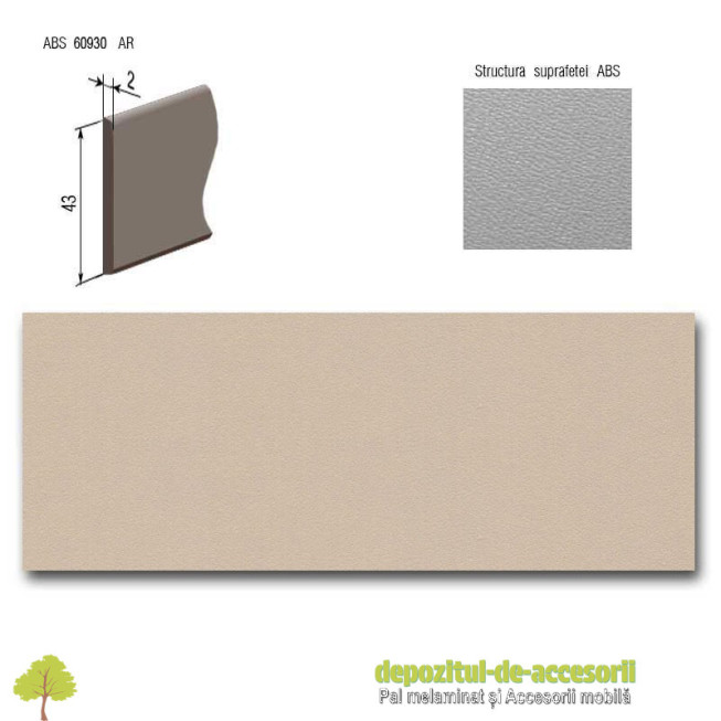 Cant ABS Capuccino 43mm x 2mm compatibil cu pal melaminat Kastamonu D126 PS14