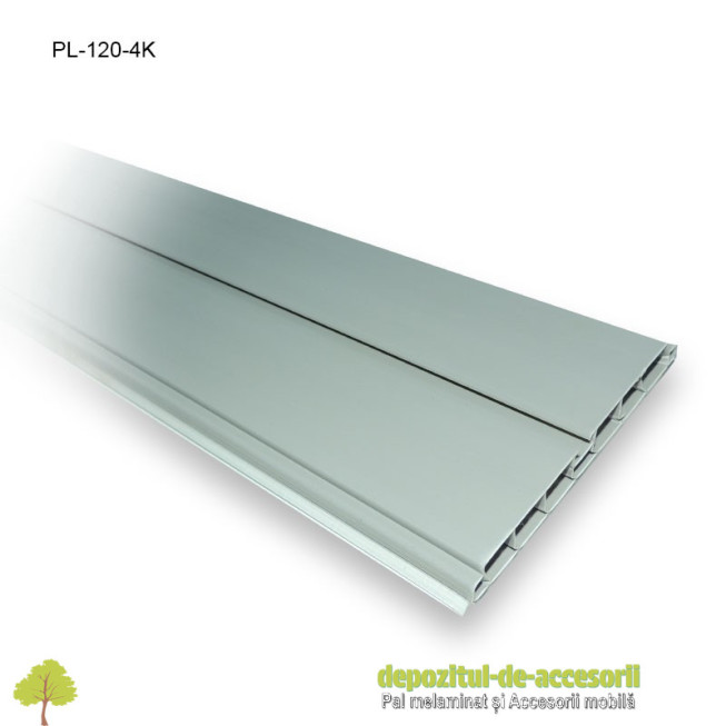Plintă 120mm aluminiu periat, lungime 4m, Kapsan