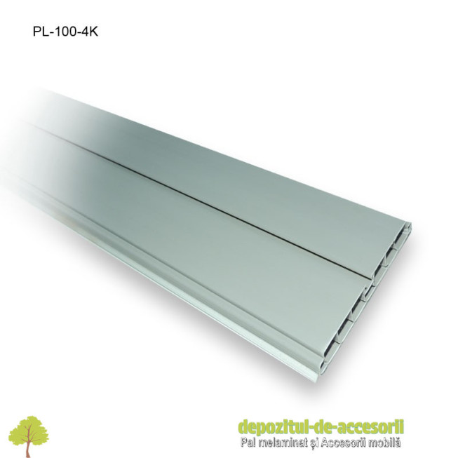 Plintă 100mm aluminiu periat, lungime 4m, Kapsan