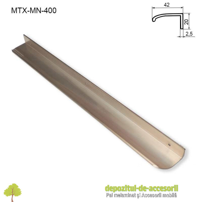 Maner mobilier MTX-MN-400, INOX 400mm sampanie