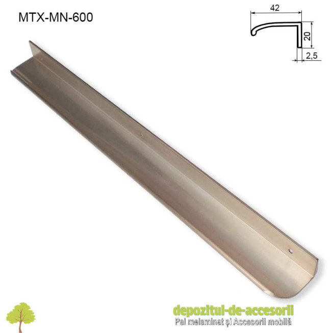Mâner mobilier MTX-MN-600, INOX 600mm sampanie