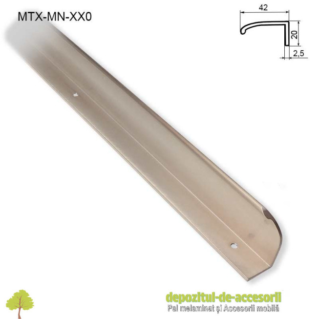 Mâner mobilier MTX-MN-600, INOX 600mm sampanie