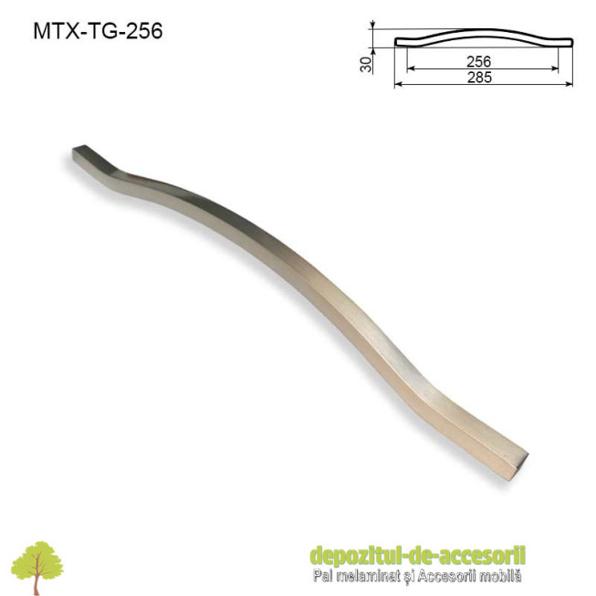 Maner mobilier MTX-TG-256, INOX 256mm, sampanie