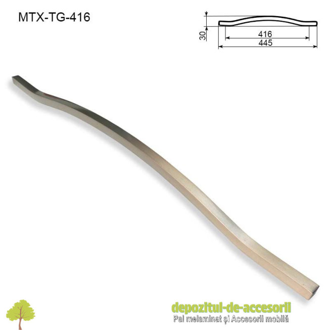 Maner mobilier MTX-TG-416, INOX 416mm, sampanie
