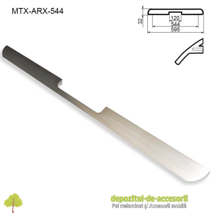 Maner mobilier MTX-ARX-544, INOX 544mm sampanie