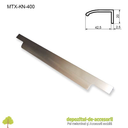 Maner mobilier MTX-KN-400, INOX 400mm sampanie