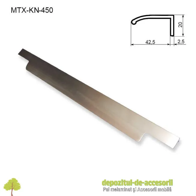 MAner mobilier MTX-KN-450, INOX 450mm sampanie