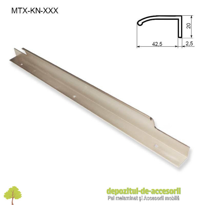 Maner mobilier MTX-MN-600, INOX 600mm sampanie