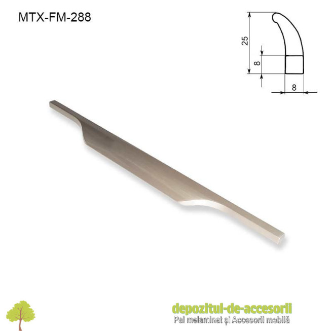 Maner mobilier MTX-FM-288, INOX 288mm sampanie