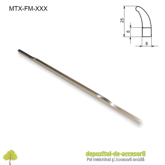 Maner mobilier MTX-FM-288, INOX 288mm sampanie