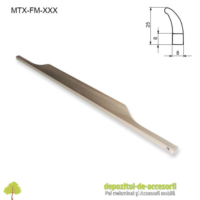Maner mobilier MTX-FM-288, INOX 288mm sampanie