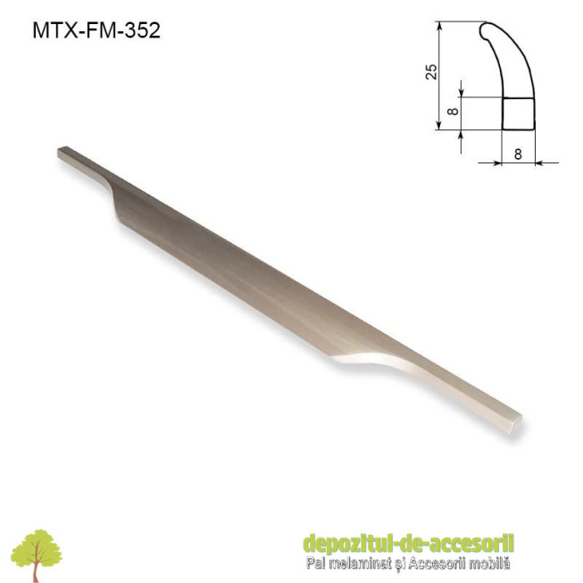 Maner mobilier MTX-FM-352, INOX 352mm sampanie