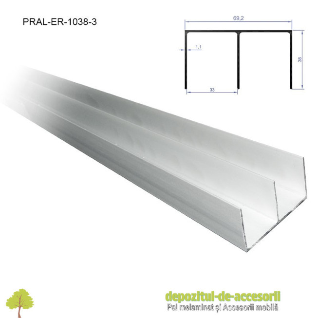 Sina dubla superioara pentru PKM70 lungimea 3m aluminiu