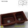 Chiuveta cu doua cuve Granixit compozit 213-939 Brick wall 900x490mm