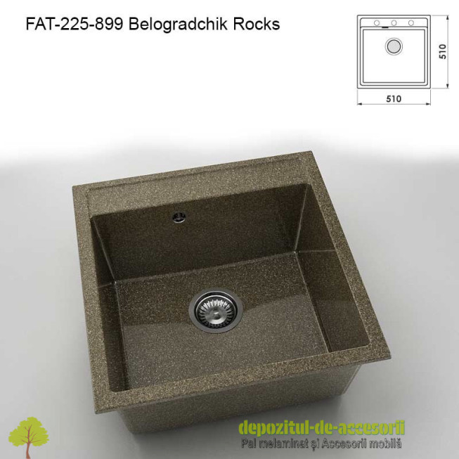 Chiuveta cu o cuva Granixit compozit 225-899 Belogradchik Rocks 510x510mm