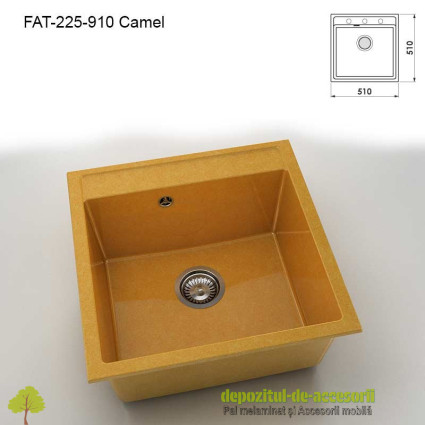 Chiuveta cu o cuva Granixit compozit 225-910 Camel 510x510mm
