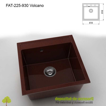 Chiuveta cu o cuva Granixit compozit 225-930 Volcano 510x510mm