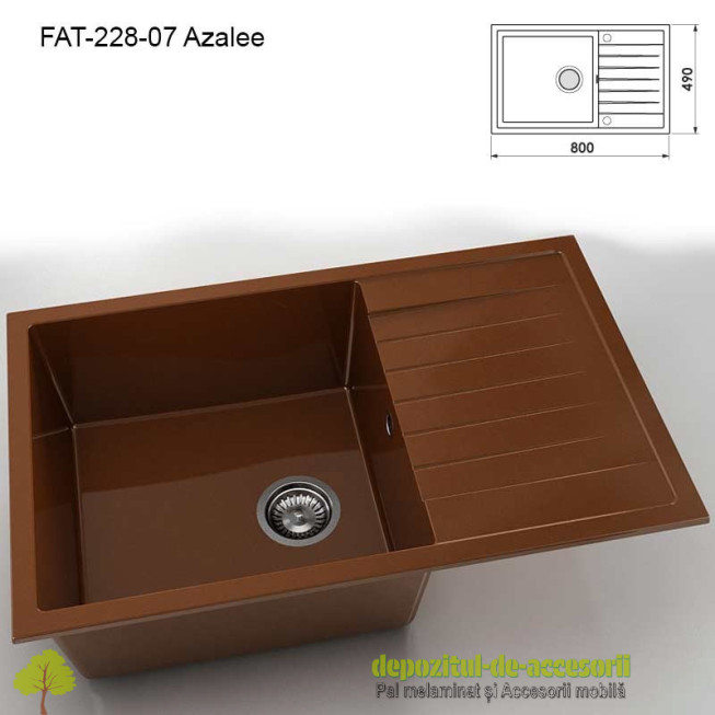Chiuveta cu o cuva Marmura compozit 228-07 Azalee 800x490mm