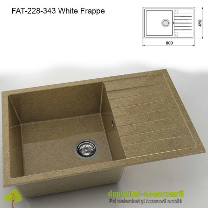 Chiuveta cu o cuva Granixit compozit 228-343 White Frappe 800x490mm