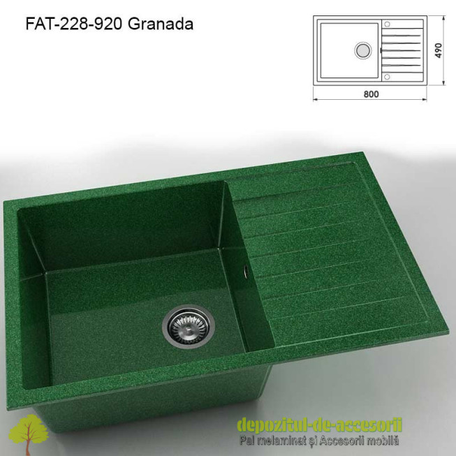 Chiuveta cu o cuva Granixit compozit 228-920 Granada 800x490mm