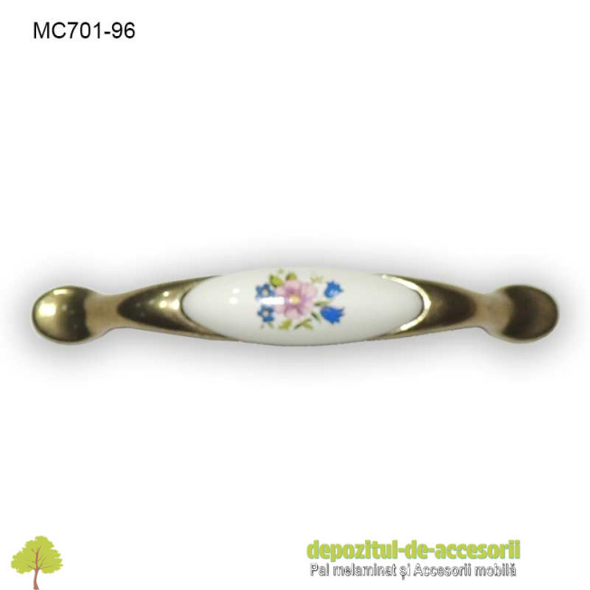 Maner antichizat ceramic floare 96mm C701