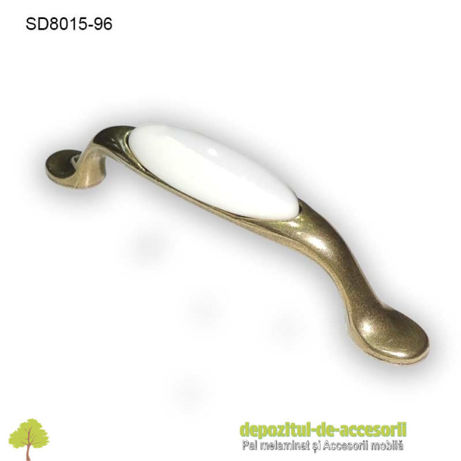 Maner antichizat ceramic alb SD8015 96mm