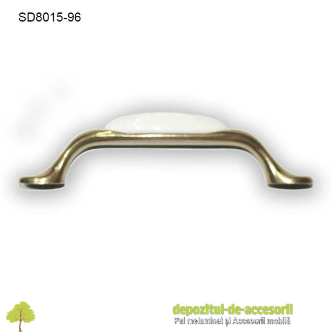 Maner antichizat ceramic alb SD8015 96mm