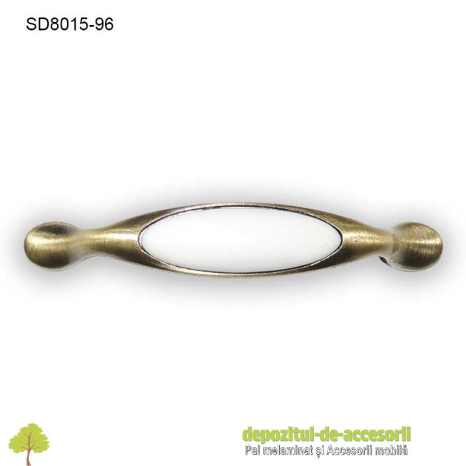 Maner antichizat ceramic alb SD8015 96mm