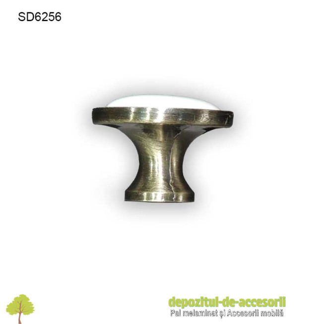 Buton antichizat ceramic alb SD6256 Ø32mm