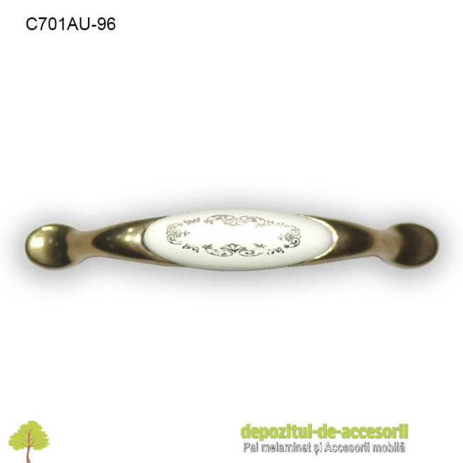 Maner antichizat ceramic auriu C701AU 96mm