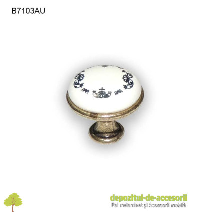 Buton antichizat ceramic auriu B7103AU 25mm