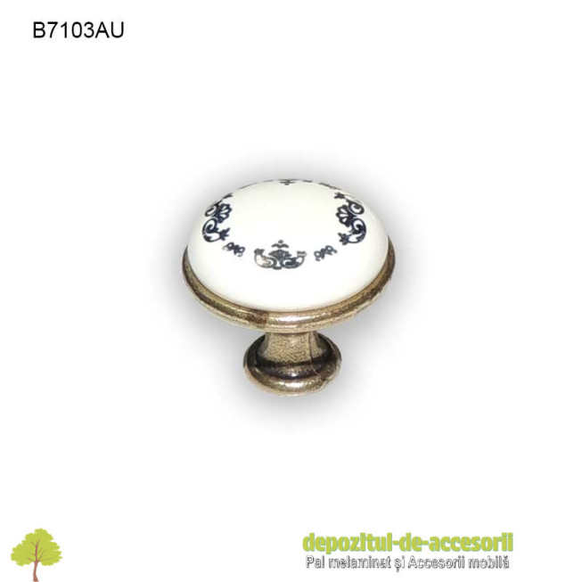 Buton antichizat ceramic auriu B7103AU 25mm