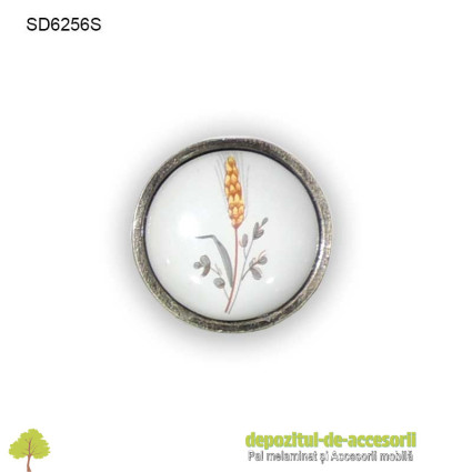 Buton antichizat ceramic alb spic SD6256S 25mm