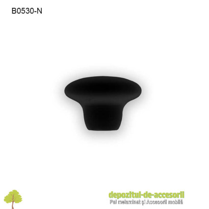 Buton ceramic negru B0530-N Ø38mm