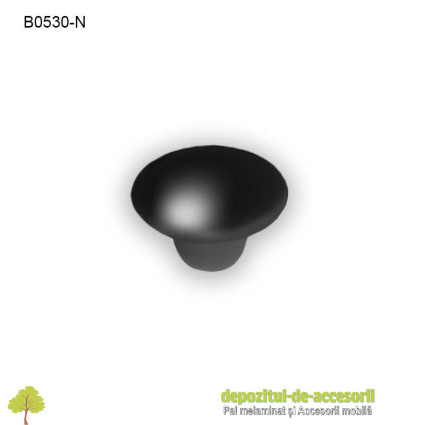 Buton ceramic negru B0530-N Ø38mm