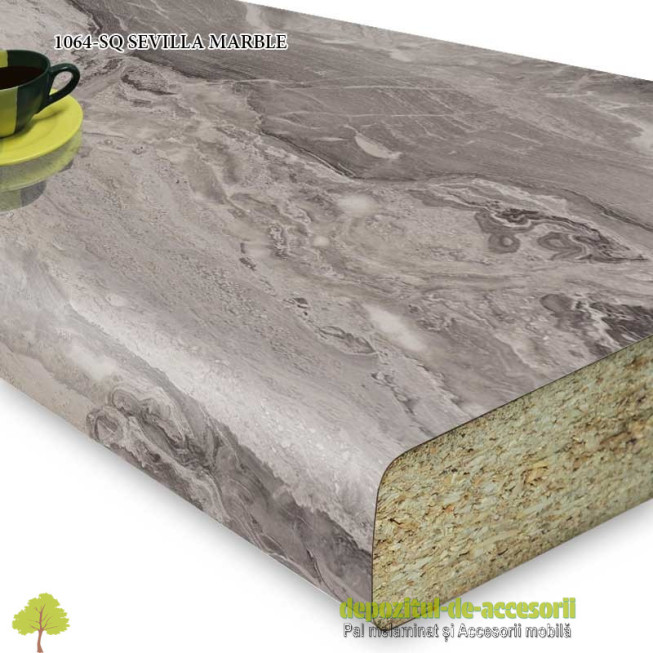 Blat bucatarie SEVILLA MARBLE 1064-SQ 38x600x4100 Krono Swiss