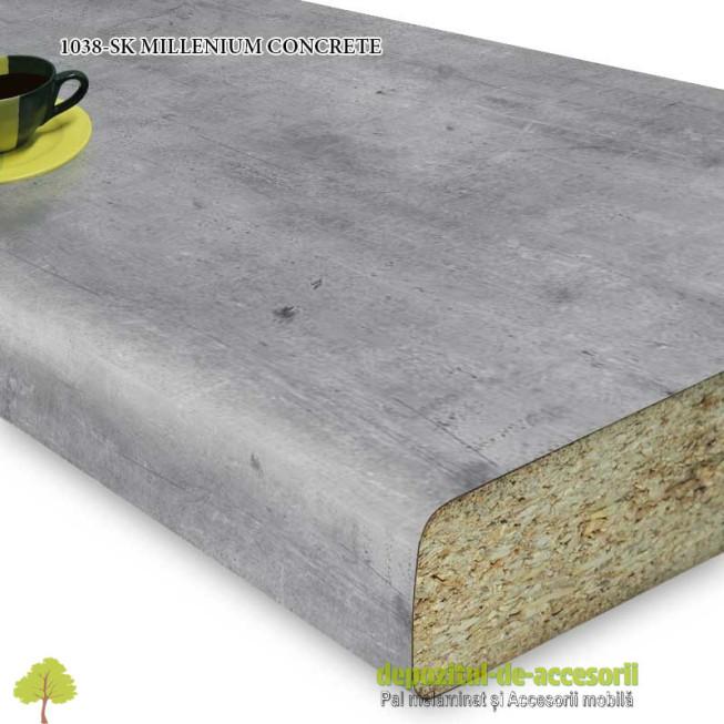 Blat bucatarie MILLENIUM CONCRETE 1038-SK 38x600x4100 Krono Swiss