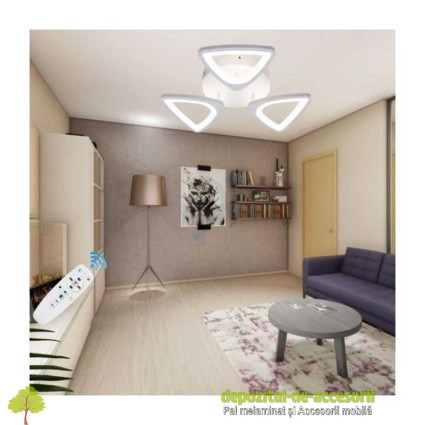 Lustră LED DL75L003 HYGIEA 50W, trei brațe, trei culori, telecomandă