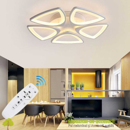 Lustră LED DL75L005 HYGIEA 80W, cinci brațe, trei culori, telecomandă