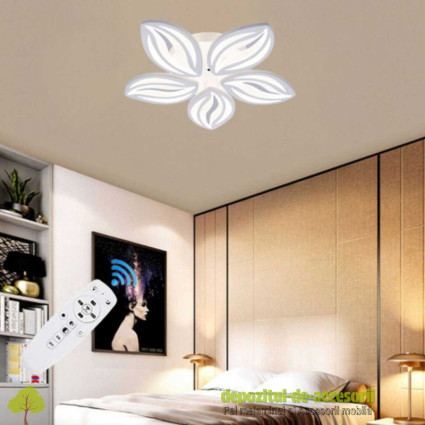 Lustră LED DL75L015 DORIS 80W, cinci brațe, trei culori, telecomandă