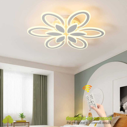 Lustră LED DL75L025 IRIS 170W, cinci brațe, trei culori, telecomandă