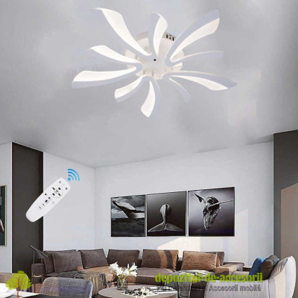 Lustră LED DL75L0035 HEKTOR 70W, zece brațe, trei culori, telecomandă