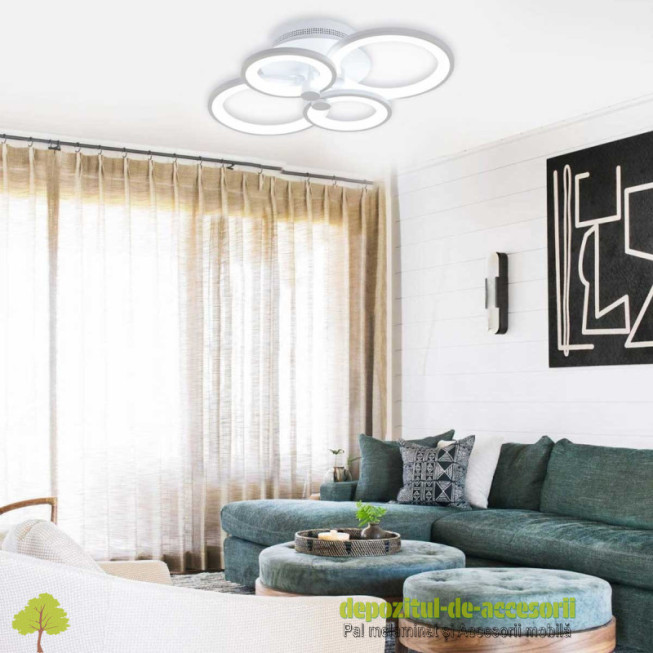 Lustră LED DL75L044 CYBELE 56W, patru brațe, trei culori, telecomandă