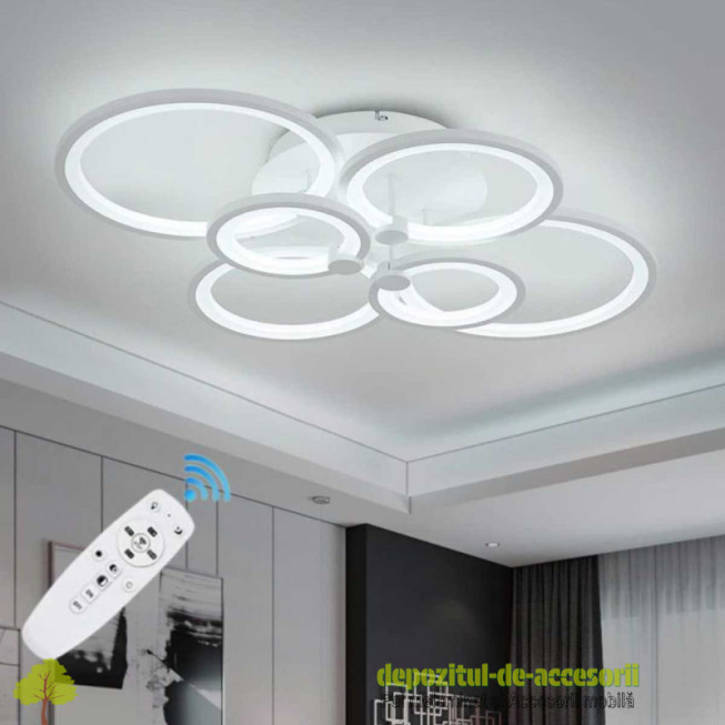 Lustră LED DL75L046 CYBELE 100W, sase brate, trei culori, telecomandă
