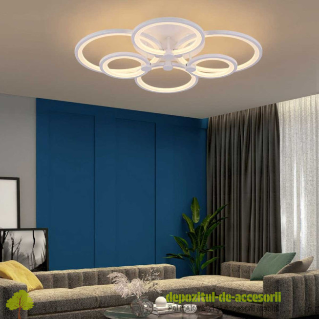 Lustră LED DL75L046 CYBELE 100W, sase brate, trei culori, telecomandă